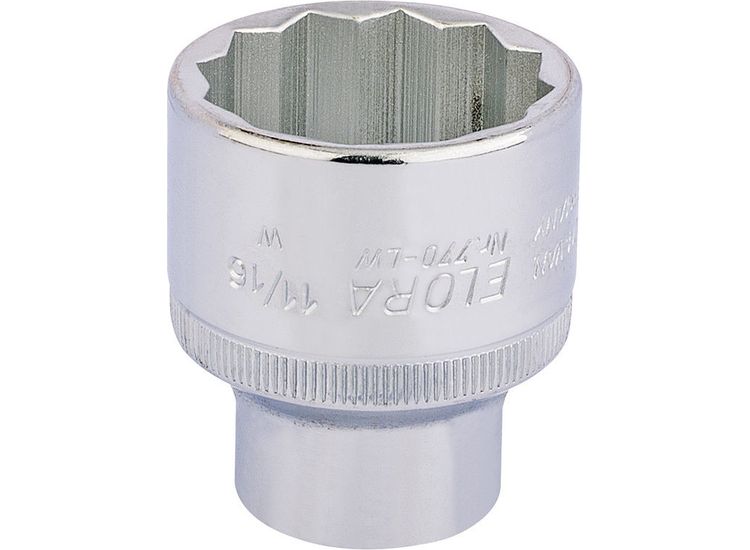 Elora 24880 11/16" 1/2" Sq. Dr. Whitworth Bi-Hexagon Socket