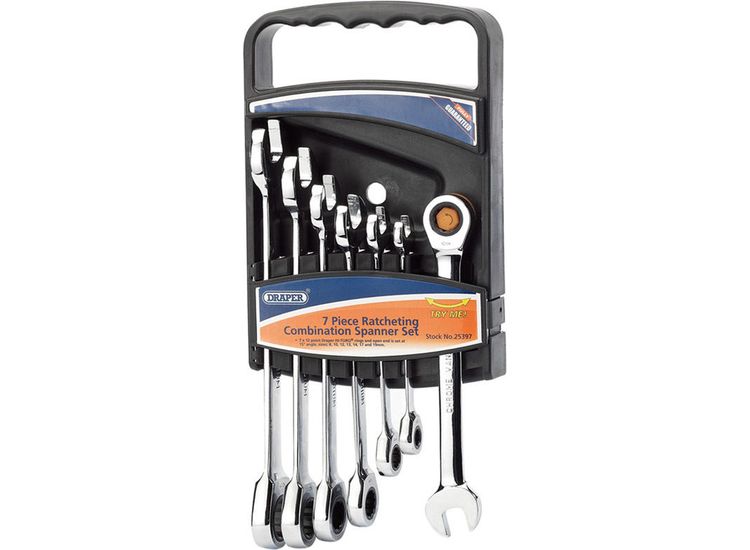 Draper 25397 Hi-Torq&amp;#174; Metric Ratcheting Combination Spanner Set (7 Piece)