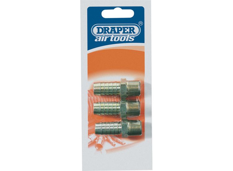 Draper 25863 3/8" Taper 1/2" Bore PCL Male Screw Tailpieces (3 Piece)