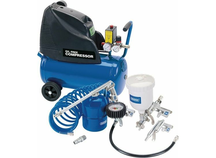 Draper 25936 Oil Free 24L Compressor+ 5PC Air Kit