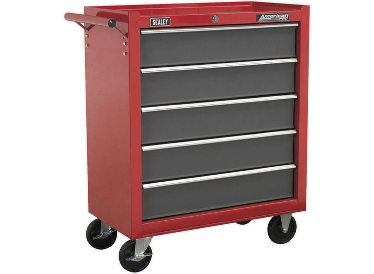 Sealey AP22505BB Rollcab 5 Drawer with Ball Bearing Slides - Red/Grey