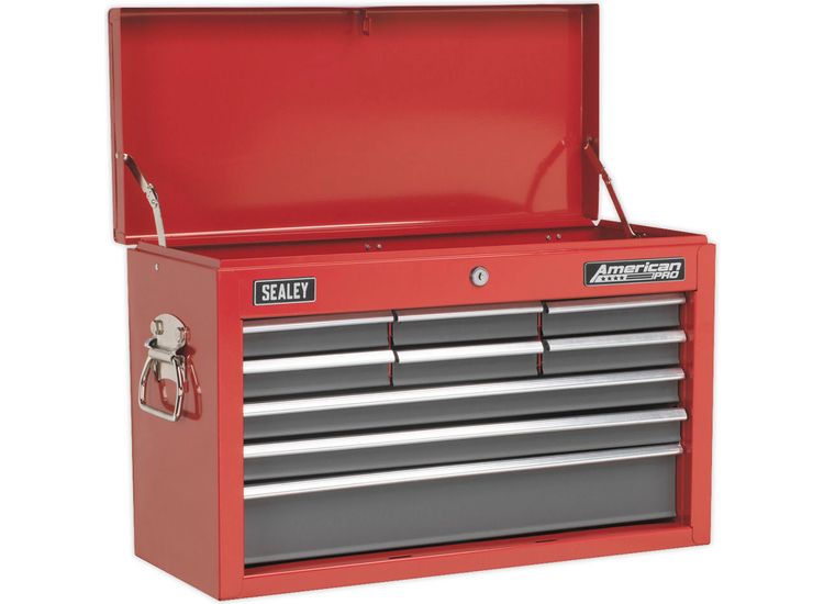 Sealey AP22509BB Topchest 9 Drawer with Ball Bearing Slides - Red/Grey