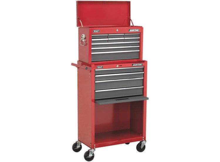Sealey AP22513BB Topchest &amp; Rollcab Combination 13 Drawer with Ball Bearing Slides - Red/Grey