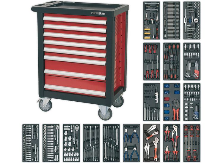 Sealey AP2408TTC08 Rollcab 8 Drawer with Ball Bearing Slides &amp; 707pc Tool Kit