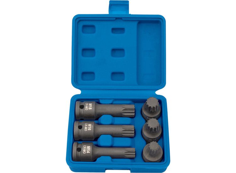 Draper 28881 1/2" Sq. Dr. Impact Spline Bit Set (6 Piece)