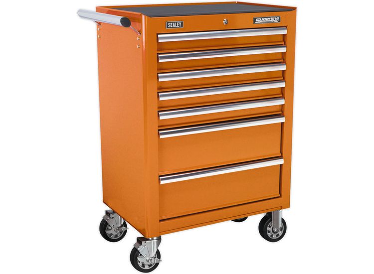 Sealey AP26479TO Rollcab 7 Drawer with Ball Bearing Slides - Orange