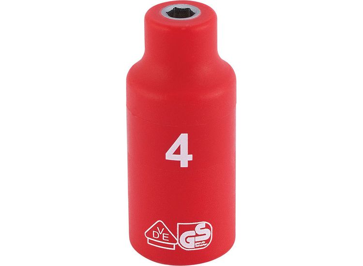 Draper 31143 1/4" Sq. Dr. Fully Insulated VDE Socket (4mm)