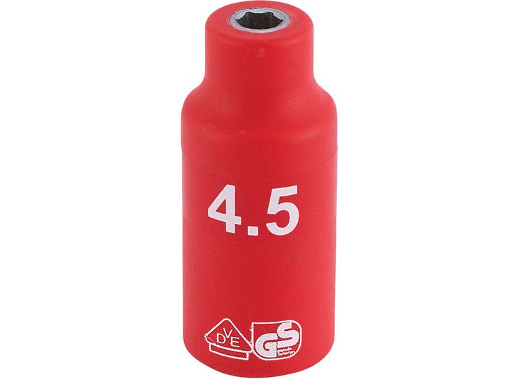 Draper 31156 1/4" Sq. Dr. Fully Insulated VDE Socket (4.5mm)