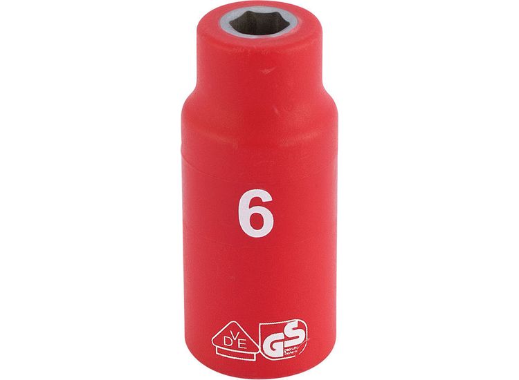 Draper 31258 1/4" Sq. Dr. Fully Insulated VDE Socket (6mm)