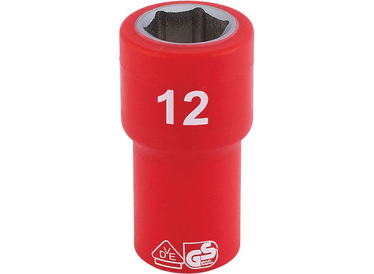 Draper 31490 1/4" Sq. Dr. Fully Insulated VDE Socket (12mm)