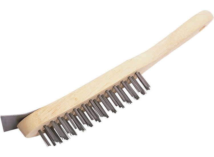 Draper 31573 4 Row Wire Scratch Brush with Scraper (290mm)