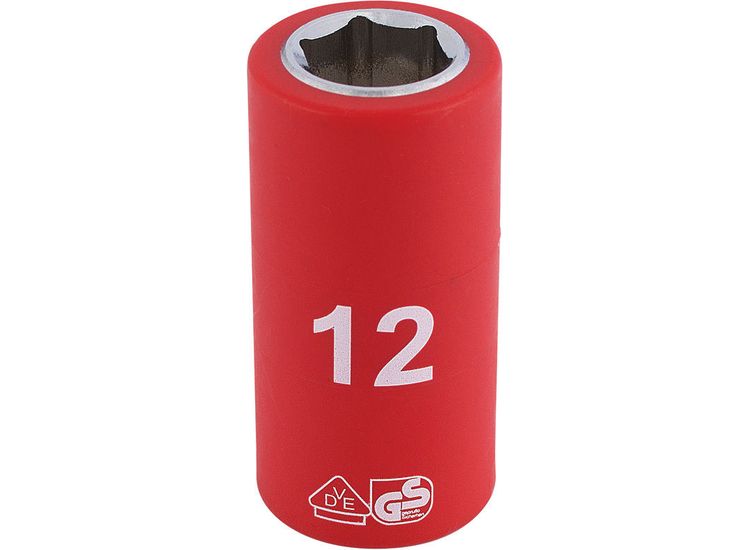 Draper 31615 3/8" Sq. Dr. Fully Insulated VDE Socket (12mm)