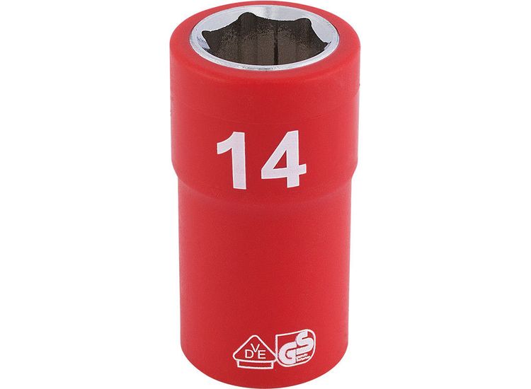 Draper 31697 3/8" Sq. Dr. Fully Insulated VDE Socket (14mm)