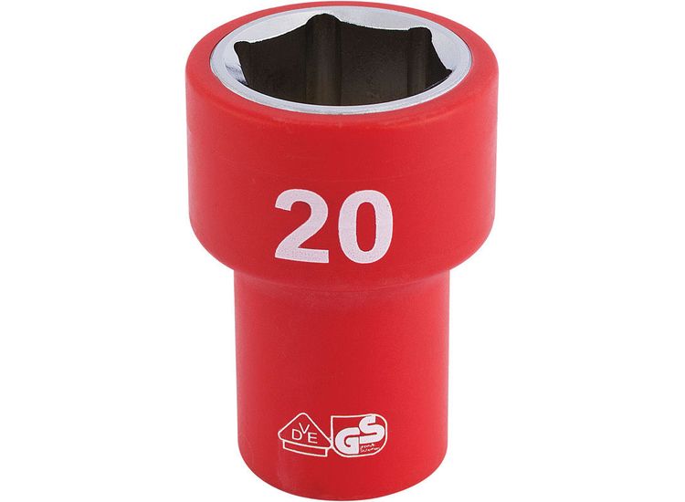 Draper 31748 3/8" Sq. Dr. Fully Insulated VDE Socket (20mm)