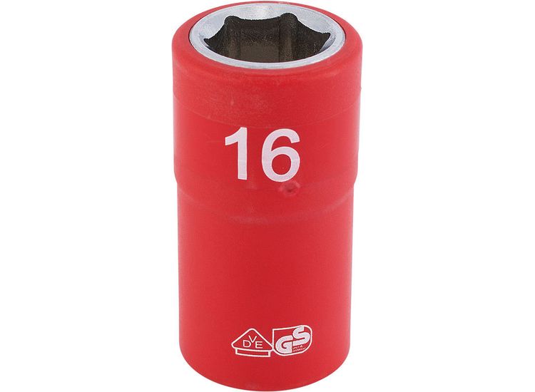 Draper 31843 1/2" Sq. Dr. Fully Insulated VDE Socket (16mm)