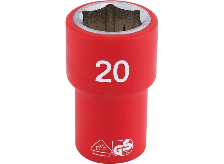 Draper 31882 1/2" Sq. Dr. Fully Insulated VDE Socket (20mm)