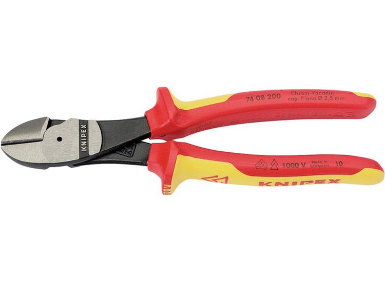 Draper 31929 Knipex 74 08 200UKSBE VDE Fully Insulated High Leverage Diagonal Side Cutters (200mm)