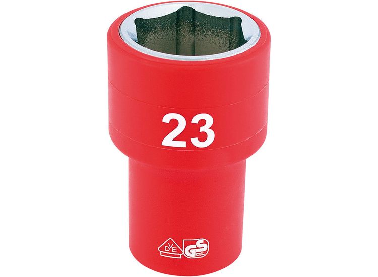 Draper 31953 1/2" Sq. Dr. Fully Insulated VDE Socket (23mm)
