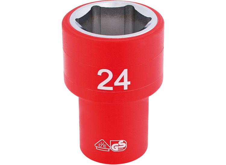 Draper 31954 1/2" Sq. Dr. Fully Insulated VDE Socket (24mm)