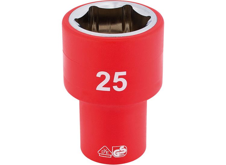 Draper 31961 1/2" Sq. Dr. Fully Insulated VDE Socket (25mm)