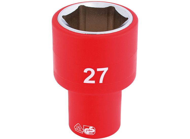 Draper 31964 1/2" Sq. Dr. Fully Insulated VDE Socket (27mm)