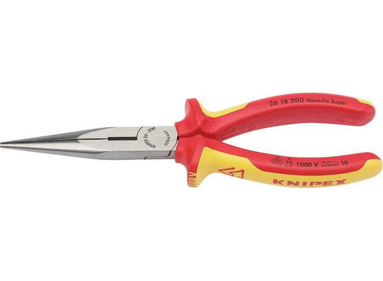 Draper 32012 Knipex 26 18 200UKSBE VDE Fully Insulated Long Nose Pliers (200mm)