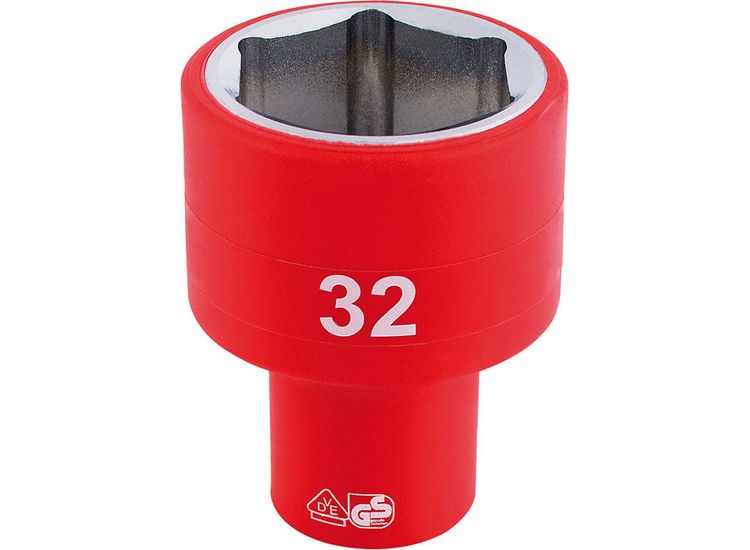 Draper 32017 1/2" Sq. Dr. Fully Insulated VDE Socket (32mm)