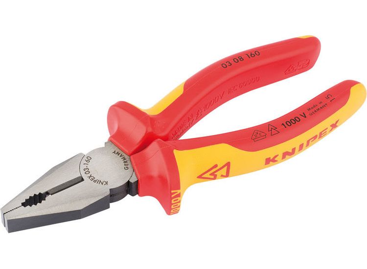 Draper 32019 Knipex 03 08 160UKSBE VDE Fully Insulated Combination Pliers (160mm)