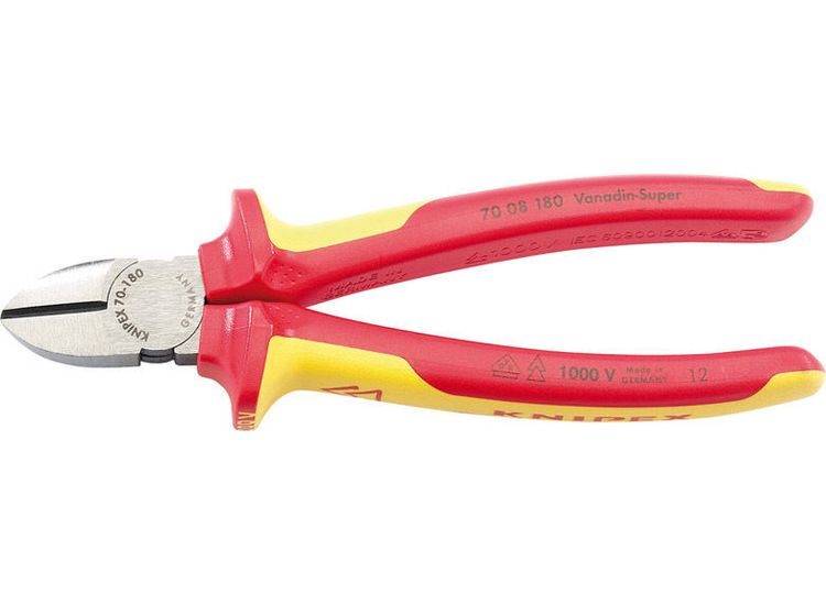 Draper 32021 Knipex 70 08 180UKSBE VDE Fully Insulated Diagonal Side Cutters (180mm)