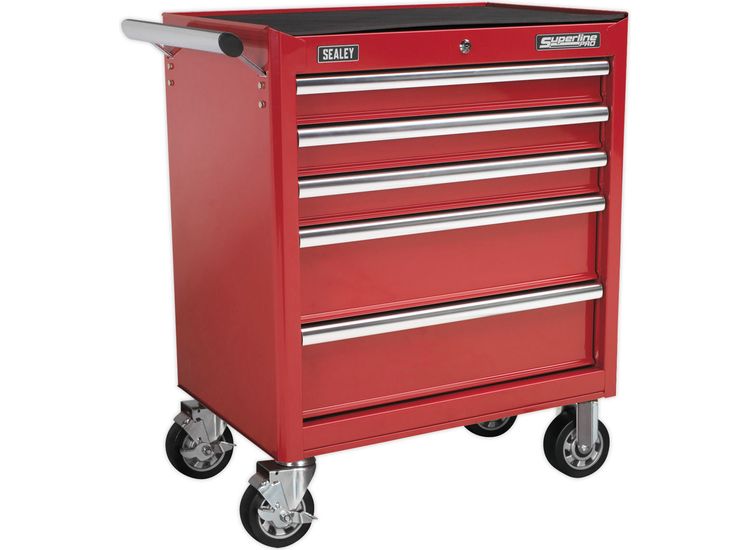 Sealey AP33459 Rollcab 5 Drawer with Ball Bearing Slides - Red