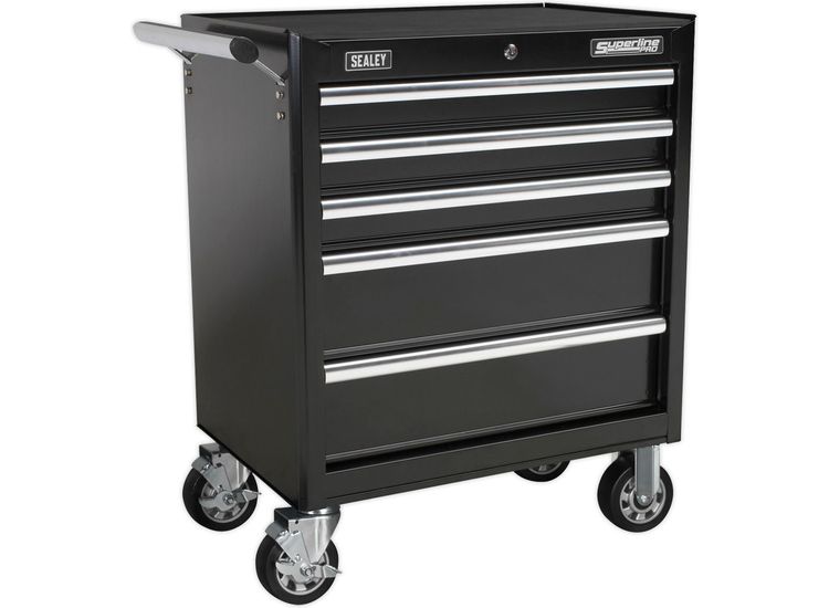 Sealey AP33459B Rollcab 5 Drawer with Ball Bearing Slides - Black