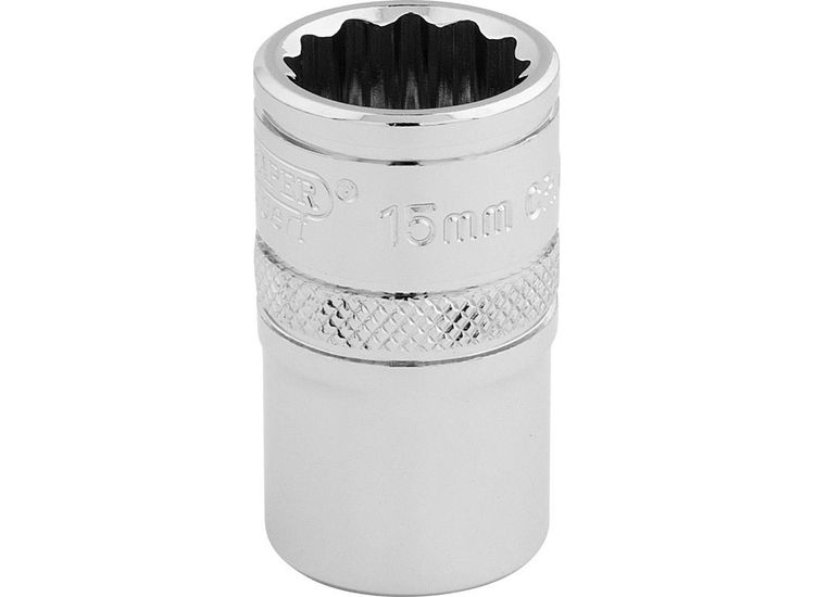 Draper 33136 1/2" Sq. Dr. Hi-Torq&amp;#174; 12 Point Socket (15mm)