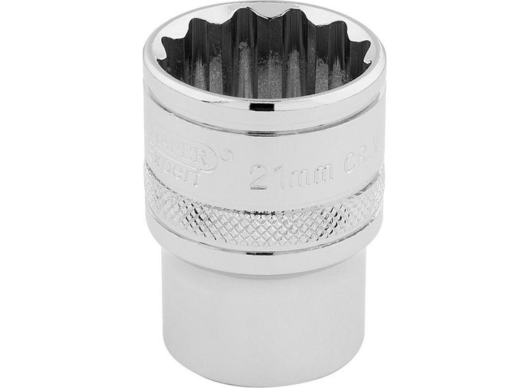 Draper 33290 1/2" Sq. Dr. Hi-Torq&amp;#174; 12 Point Socket (21mm)