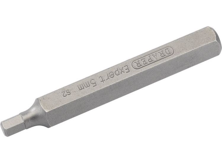 Draper 33333 5mm x 75mm Hexagonal 10mm Insert Bit for Mechanic's Bit Sets