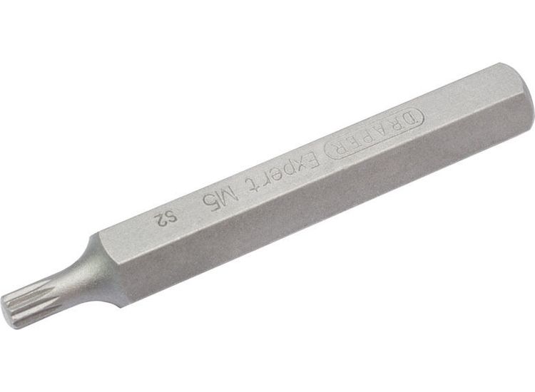 Draper 33344 M5 x 75mm Spline 10mm Insert Bit for Mechanic's Bit Sets
