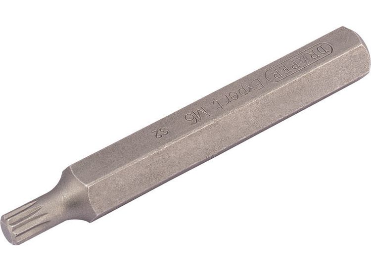 Draper 33345 M6 x 75mm Spline 10mm Insert Bit for Mechanic's Bit Sets