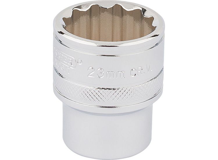 Draper 33370 1/2" Sq. Dr. Hi-Torq&amp;#174; 12 Point Socket (23mm)