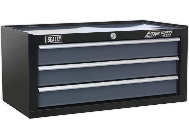 Sealey AP3503TB Mid-Box 3 Drawer with Ball Bearing Slides - Black/Grey