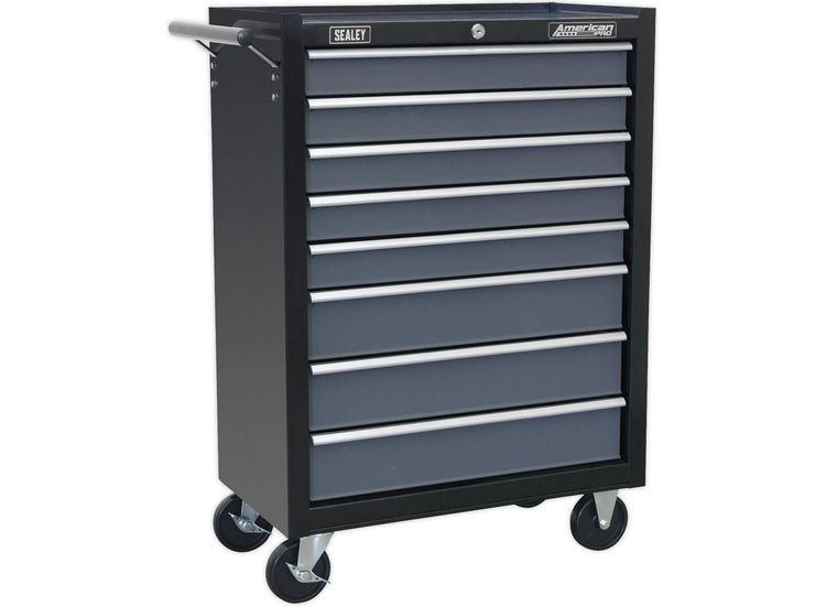 Sealey AP3508TB Rollcab 8 Drawer with Ball Bearing Slides - Black/Grey
