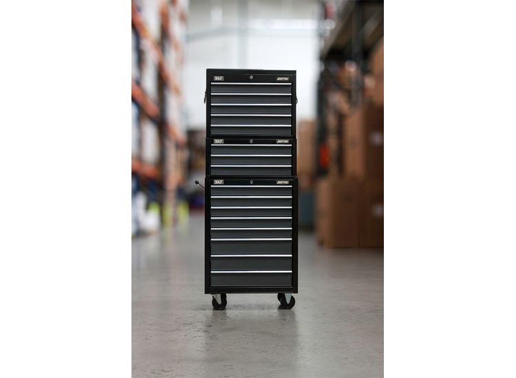 Sealey AP35STACK Tool Chest Combination 16 Drawer with Ball Bearing Slides - Black/Grey