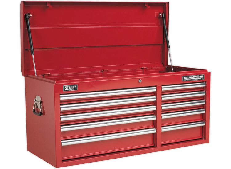 Sealey AP41110 Topchest 10 Drawer with Ball Bearing Slides Heavy-Duty - Red
