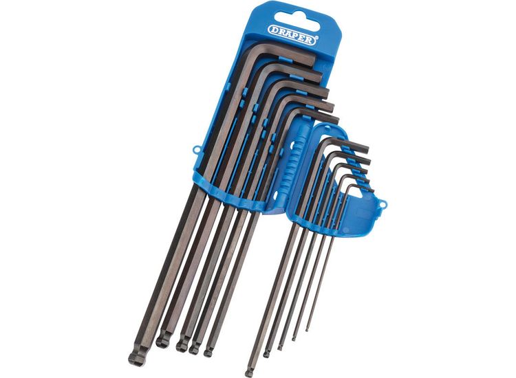 Draper 33719 Extra Long Metric Hexagon and Ball End Hexagon Key Set (10 Piece)