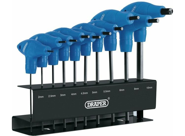 Draper 33869 Metric T-Handle Hexagon Key Set (10 Piece)
