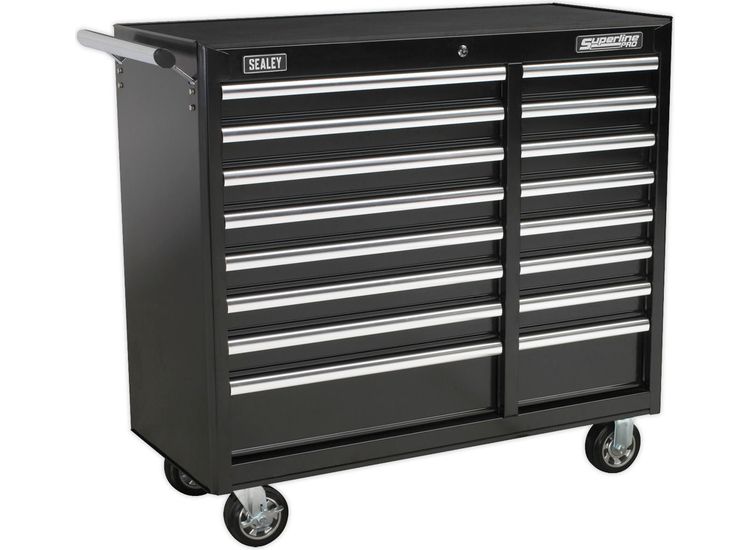Sealey AP41169B Rollcab 16 Drawer with Ball Bearing Slides Heavy-Duty - Black
