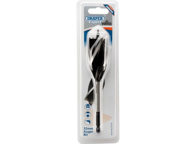 Draper 35135 4 Fluted 32 x 165mm Auger Bits