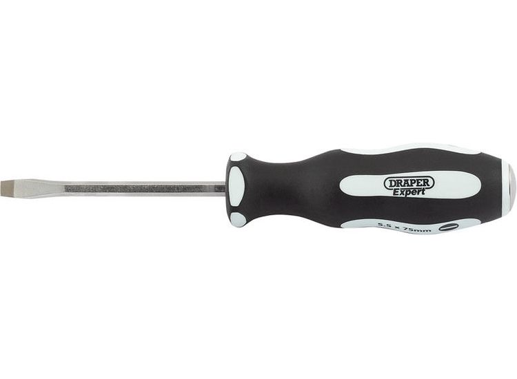 Draper 35184 Pound Thru' Plain Slot 8 x 200mm Soft Grip Screwdrivers