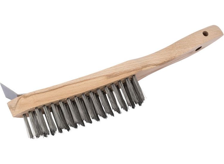 Draper 36176 Heavy Duty 4 Row Wire Scratch Brush with Scraper (310mm)