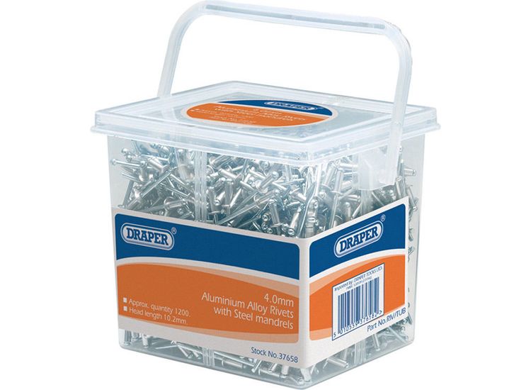 Draper 37658 Tub of 1200 (Approx ) 4.0mm Diameter Blind Rivets