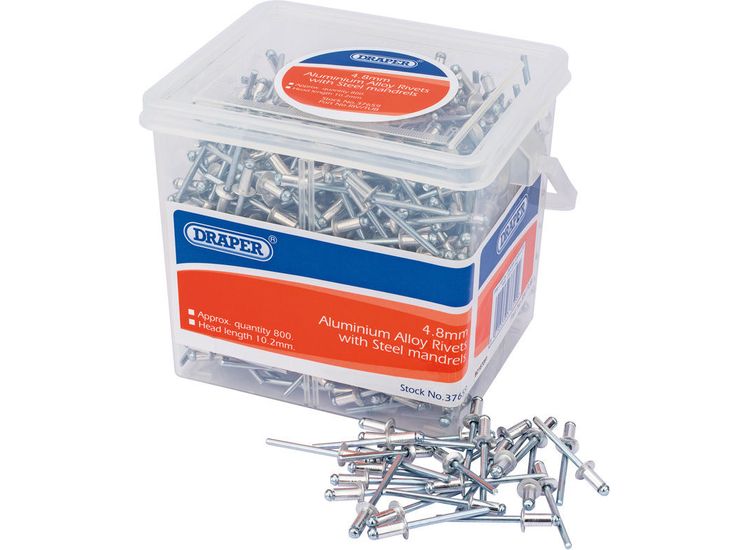 Draper 37659 Tub of 800 (Approx ) 4.8mm Diameter Blind Rivets