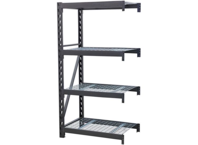 Sealey AP6372E Heavy-Duty Racking Extension Pack with 4 Mesh Shelves 640kg Capacity Per Level